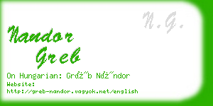 nandor greb business card